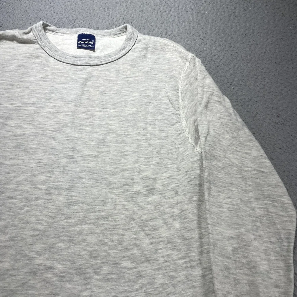 Duofold Thermal Shirt Mens M Gray Wool Cotton Long Sleeve Made USA Undershirt